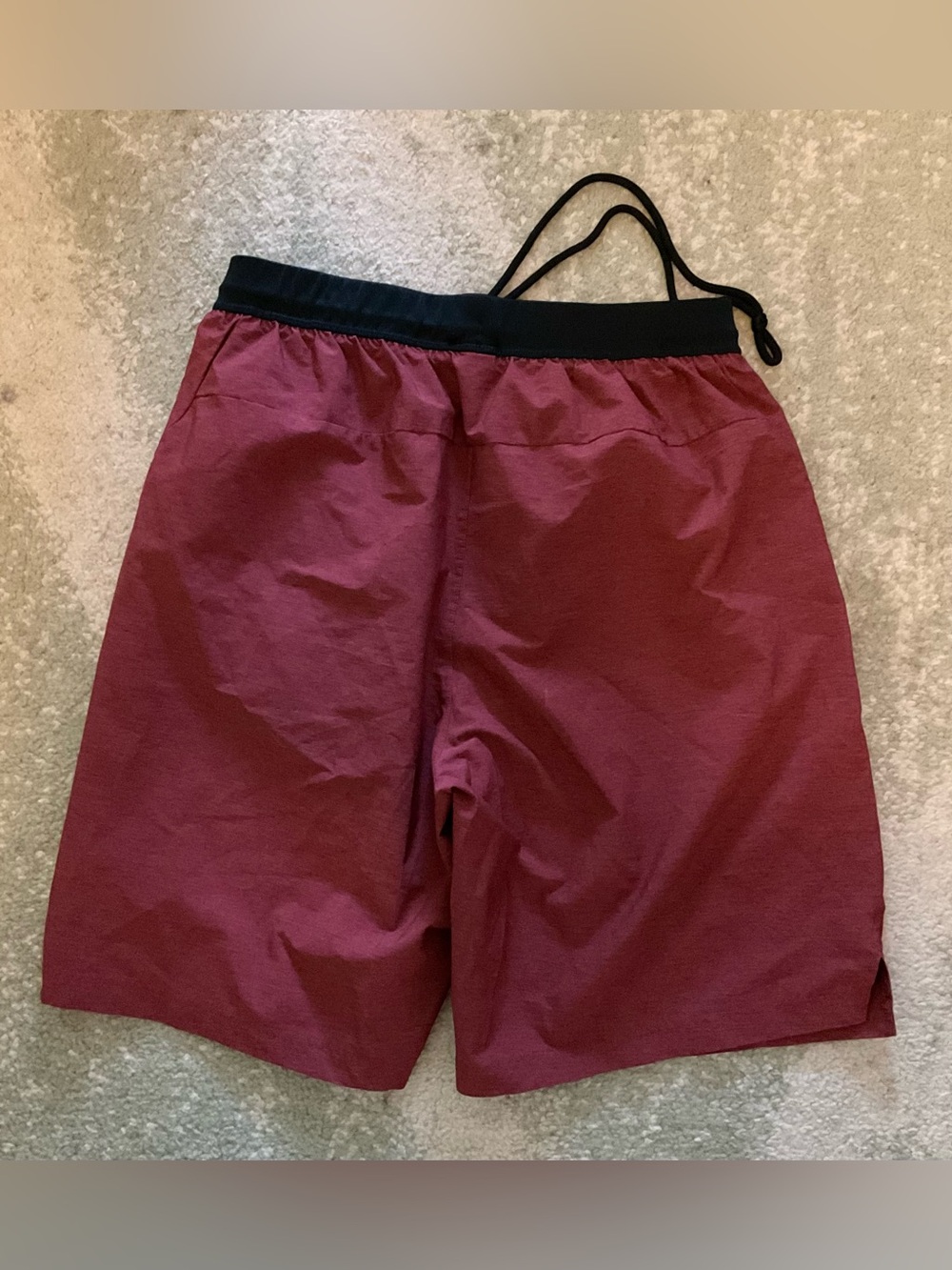 adidas Men's Maroon Athletic Shorts with Black Waistband - Picture 3 of 4
